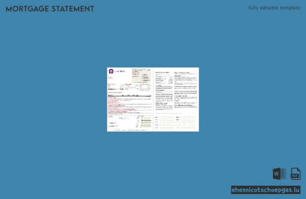 Hypothekenabrechnung der Ulster Bank (UK) im Word- und PDF-Format, 2 Seiten, Beispielvorschau